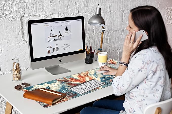 Dragon Mouse Pad Gaming Desk Mat 36x12 Mousepad Large Desk Pad Long Mouse Mat Big Laptop Mat for Wireless Mouse Non Slip Office Work Computer