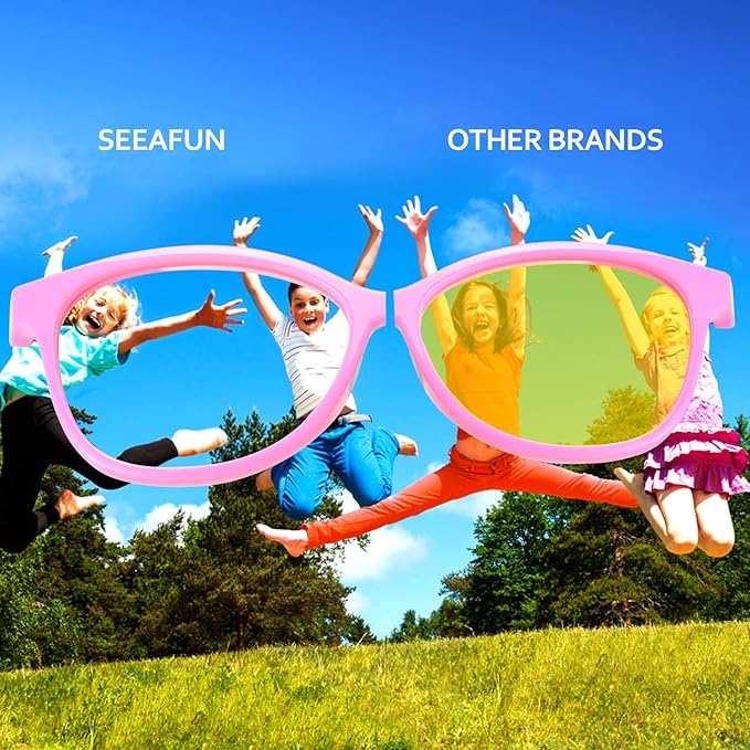 Blue Light Glasses for Kids Girls Boys with Cute Car Case, UV400 Protection, Anti Blue Ray Age3-12