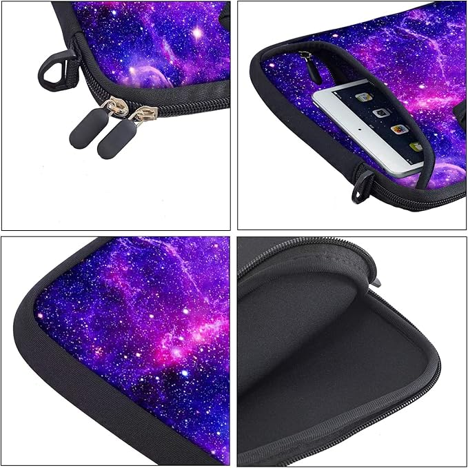 RICHEN 14 15 15.4 15.6 inch Laptop Shoulder Bag Messenger Bag Notebook Handle Sleeve Neoprene Carrying Case with Accessories Pocket (14-15.6 inch, Purple Galaxy)