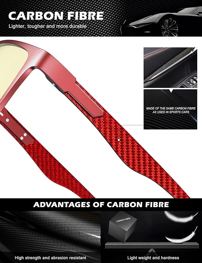 ANYLUV Carbon Fiber Reading Glasses for Men Women, Blue Light Blocking Computer Readers, Anti Glare Spring Hinge