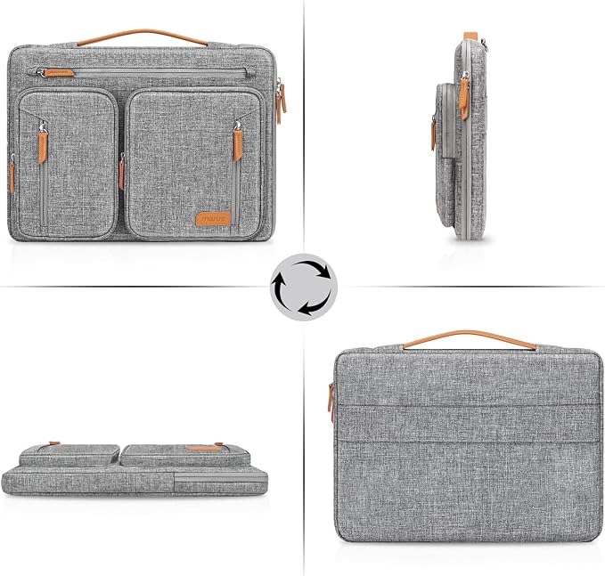 MOSISO 360 Protective Laptop Case 15.6 inch, 15-16 inch Laptop Sleeve Compatible with MacBook Pro 16, HP Acer Dell Lenovo ASUS, Side Open Carrying Computer Bag with 5 Accessory Pockets&Belt, Gray