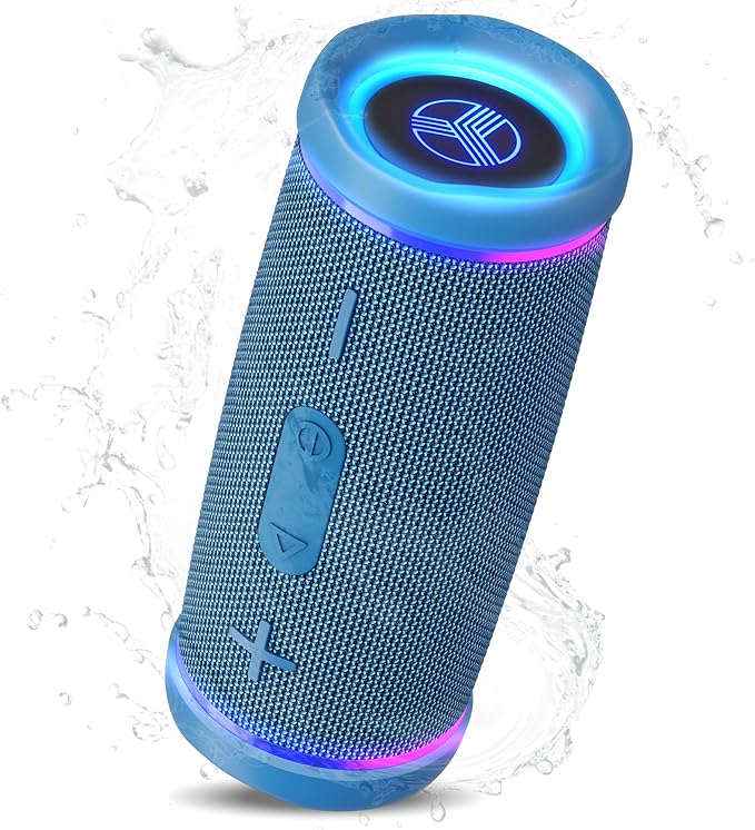 TREBLAB HD77 – Waterproof Bluetooth Speaker, 25W Loud 360° Sound, Deep Bass, IPX7, TWS Pairing, RGB Lights, 20H Battery, Portable Wireless Speaker for Outdoor, Beach, Camping, Party, Travel
