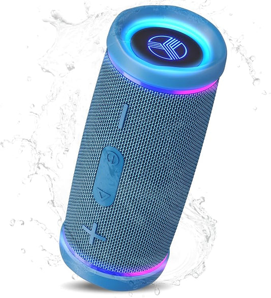 TREBLAB HD77 – Waterproof Bluetooth Speaker, 25W Loud 360° Sound, Deep Bass, IPX7, TWS Pairing, RGB Lights, 20H Battery, Portable Wireless Speaker for Outdoor, Beach, Camping, Party, Travel