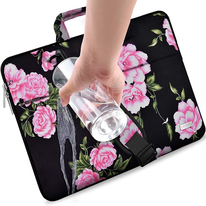 Hseok Laptop Shoulder Bag 13 13.3 14 Inch Case Compatible with MacBook Pro/Neo 14" M5/M4/M3/M2/M1,Mac Air/pro/Neo 13" and Most 13 13.3 14 Notebooks,Spill-Resistant Briefcase,Peony