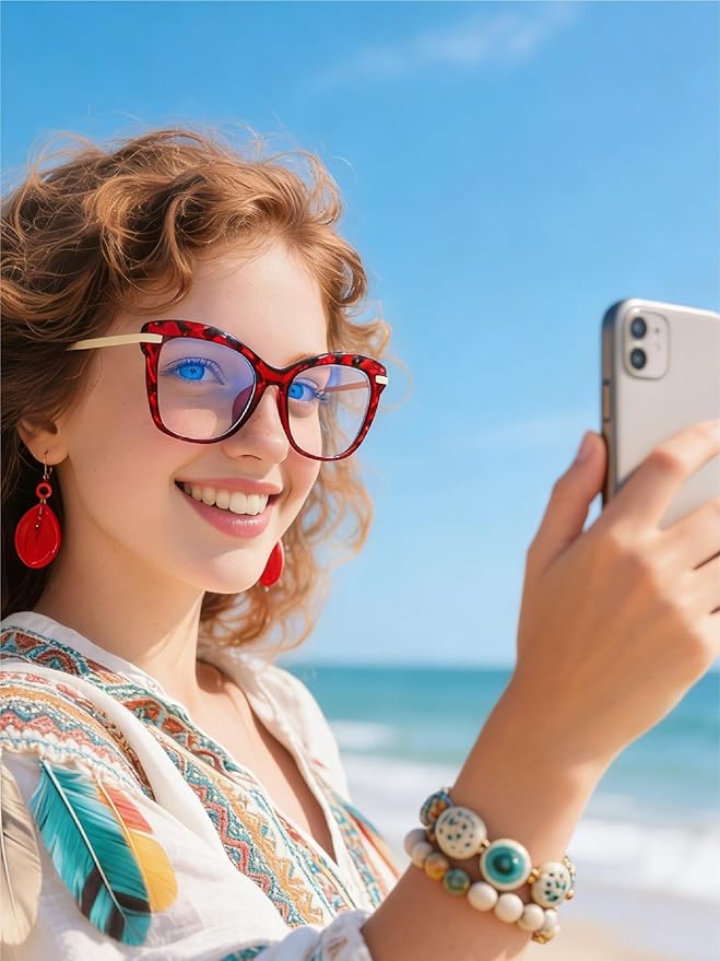 blue light glasses for woman, computer glasses blue light glasses men premium lenses for daily screen use - work & gaming.