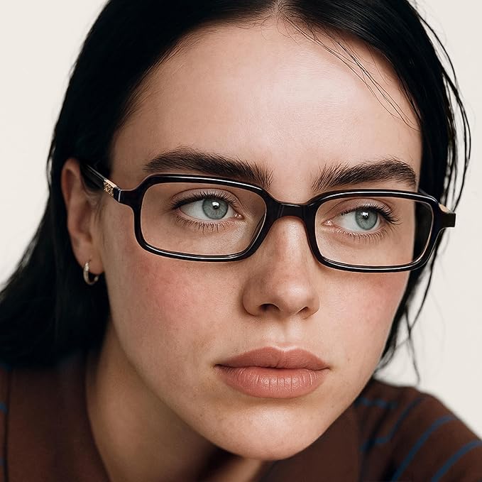 livho Blue Light Glasses for Women – Y2K Aesthetic Frame with Blush Pink Case, 90s Vibe for Screen Time Blue Light Blocking