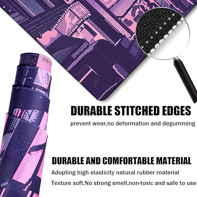 Large Mouse Pad, Office Desk Pad Gaming, Durable Waterproof Non-Slip Base Long XXL Large Gamer DeskMat for Home Office Gaming Work, Kyoto