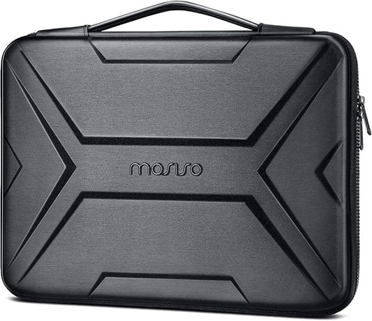 MOSISO 15-16 inch Laptop Hard Case, 15.6 inch Waterproof Shockproof Computer Bag Compatible with MacBook HP Dell,Artistic Geometric EVA Carrying Sleeve Laptop Case Hard Shell with Handle, Black