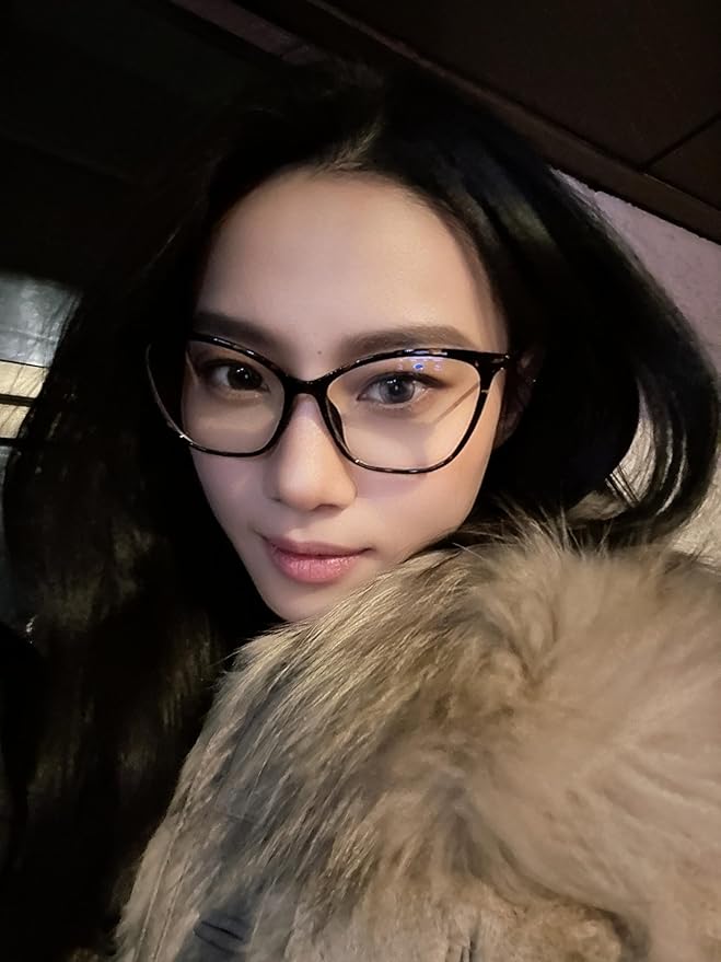 VISOONE Oversized Cat Eye Blue Light Blocking Glasses for Women Large Cute Lightweight Eyeglasses Metal Frame Calina
