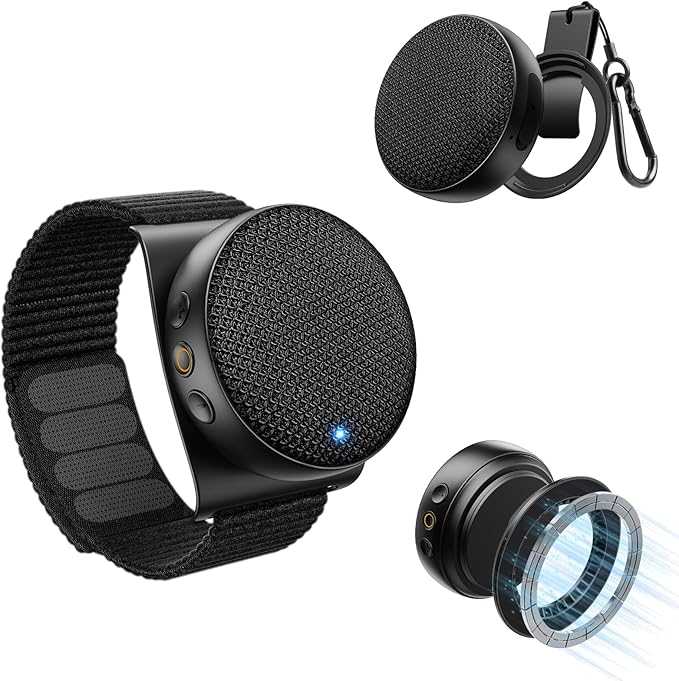 【2026 Upgraded】SUPERONE 4-in-1 Wearable Bluetooth Speaker【Hang Clip, Wrist Watch, Hang Hook & MagSafe Stand】Hi-Fi Sound TWS Portable Wireless Mini Speaker, IPX7 Waterproof for Work, Running & Outdoors