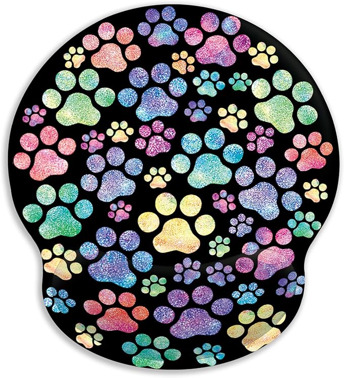 Ergonomic Mouse Pad with Wrist Support, Mouse Pad with Wrist Rest, Gaming Mousepad with Non-Slip Pain Relief PU Base, Cute Dog Paw Mouse Pad for Desk Accessories Office Supplies Decor