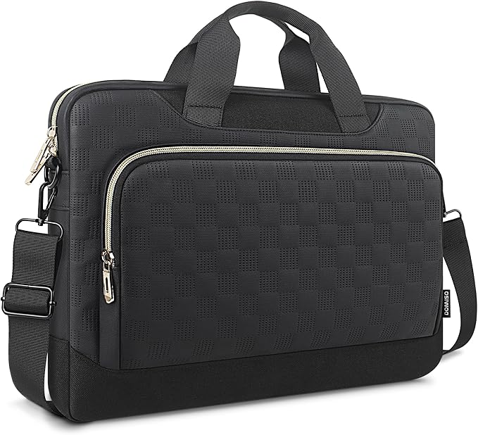 DOMISO 17-17.3 inch Laptop Sleeve Business Briefcase 17 inch Laptop Bag Waterproof Laptop Case for Men Women Business Office Work Computer Case 17 inch Messenger Shoulder Bag,Black