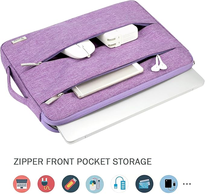 Voova Laptop Sleeve Carrying Case 15.6 16 Inch,Slim Computer Cover Bag Compatible with MacBook Pro 15/16, Dell xps 15,15-16 Inch HP Dell Asus Laptop, Lavender