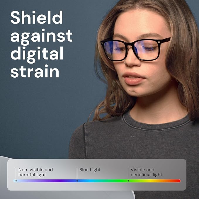 Gaoye Matte Black Blue Light Glasses for Computer & Gaming - Anti UV Ray Lenses, Scratch-Resistant & Comfort Fit