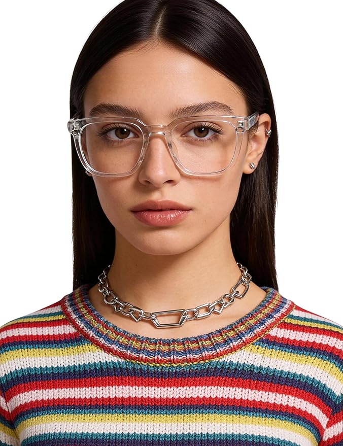 Overzied Square Blue Light Glasses for Woman Man Anti Glare Reduce Eyestrain for Gaming/Computer/Screen