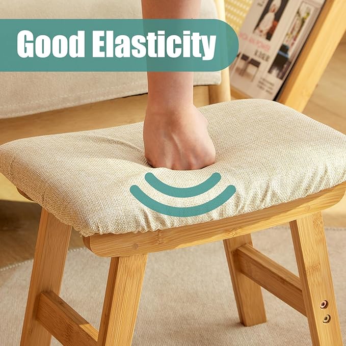 viewcare Foot Stool, Foot Stool Small, Ottoman Wood Foot Rest for Living Room, Bedroom, and Kitchen