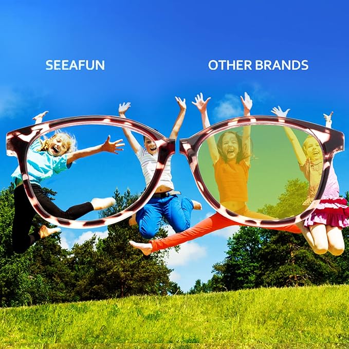 Blue Light Glasses for Kids Girls Boys with Cute Car Case, UV400 Protection, Anti Blue Ray Age3-12