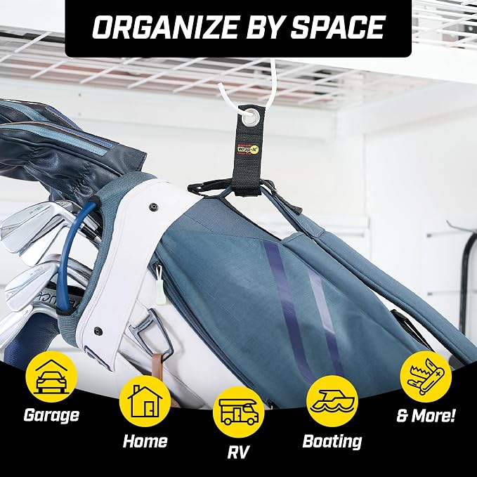 Heavy-Duty Wrap-It Storage Straps, 10-inch (6 Pack) - Hook and Loop Extension Cord Organizer Hanger, Cord Keeper, Cable Straps for Cords, Hoses, and Garage Storage - Image 8