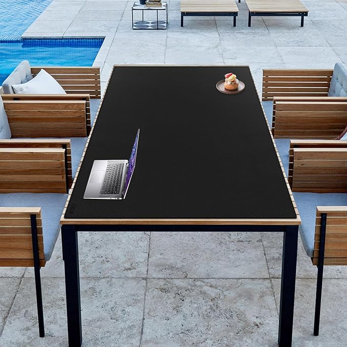 Cacoy Massive 70.8" x 39.4" Leather Desk Mat, Extra Large Office Conference Table Mat, 4XL Full Desk Gaming Mouse Pad, Waterproof PU Leather Computer Desk Pad (Black)