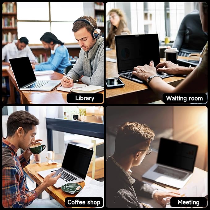 IPROKKO 360° Privacy Screen MacBook Pro 13 inch (2016, 2017, 2018, 2019, 2020, 2021, 2022, M1, M2) & MacBook Air 13" (2018-2021, M1), Matte Anti Glare Blue Light 13In Mac Scratch Resistant Laptop Screen Protector Filter