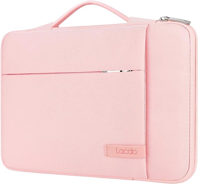 Lacdo 360° Protective Laptop Sleeve Case for 13 inch MacBook Air M5 A3449 (2026), M4 A3240 2025, M3 A3113 A2681 A2337 | 13" MacBook Neo A18 Pro A3404 (2026) | iPad Air/Pro 13 M5 Computer Bag, Pink