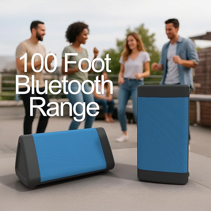OontZ Angle 3 (4th Gen) – Portable Bluetooth Speaker, 12W Stereo Sound, 24 Hour Playtime, Rich Bass, 100 Foot Wireless Range, Waterproof, Home, Outdoor, Travel, Great Gift (Blue)