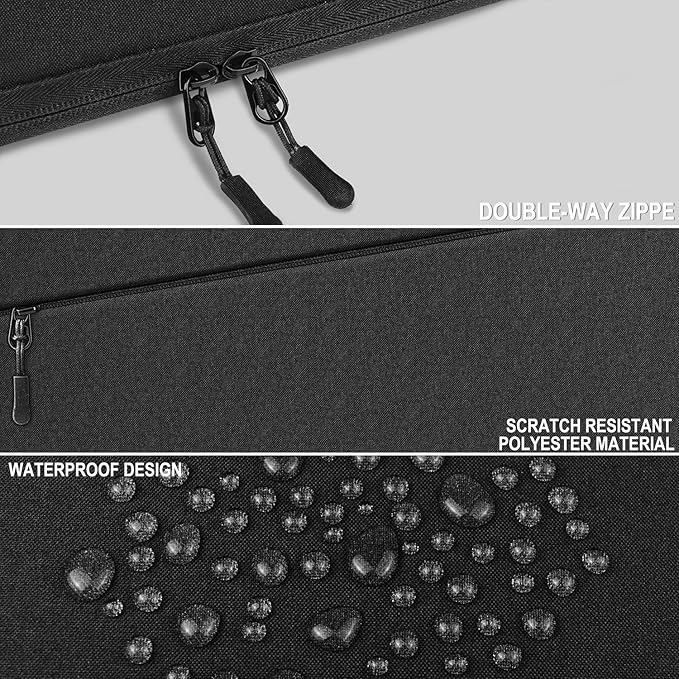 Laptop Case 14 inch, Traveling Water Resistant Laptop Sleeve with Pocket, Shockproof Protective Carrying Notebook Cover Bag Compatible for 14 Inch MacBook Air/Pro, HP, Lenovo, Dell, ASUS, Acer, Black