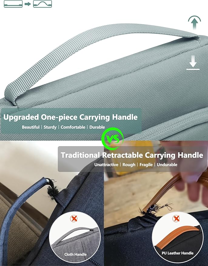 HYZUO 14-15 Inch Laptop Bag Sleeve for MacBook Air 15 M5 A3448 M4 M3 M2 2026-2023, MacBook Pro 15, XPS 14/15 Plus, 15" Surface Laptop, Notebook Case for 14" Dell HP Lenovo Asus Acer, Ash Blue
