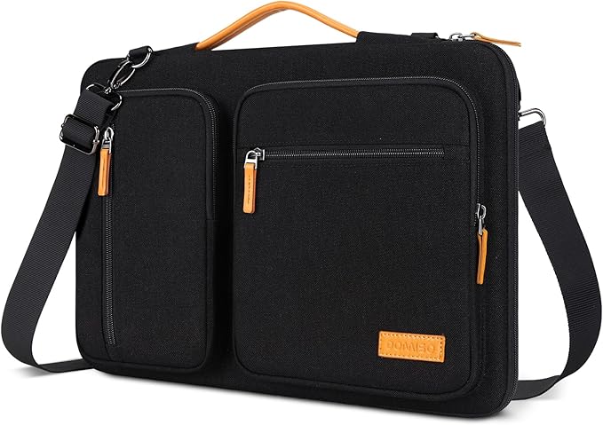 DOMISO 15.6 inch Laptop Case Sleeve Protective Cover Compatible with MacBook Pro 16 M4 M3 M2/Pro Max,15.6-16 inch HP ASUS Dell Lenovo Chromebook,Waterproof Computer Bag with Shoulder Strap,Black