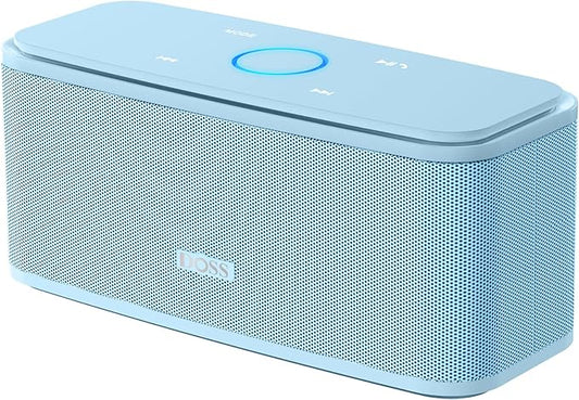 DOSS SoundBox Touch Wireless Bluetooth Speaker-12W HD Sound with Rich Bass, IPX5 Waterproof, 20H Playtime, Handsfree, for Gatherings, Home, Office, Outdoor, Travel-Light Blue