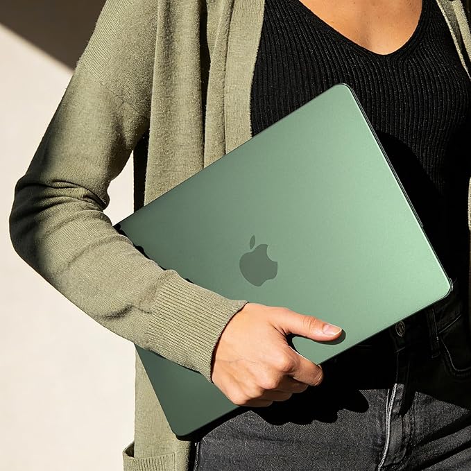 EooCoo Case Compatible with MacBook Air 13 inch M5 2026-2022 Release M4 M3 M2 A3449 A3240 A3113 A2681, Hard Shell&Keyboard Skin Cover&Screen Protector for Mac Air 13.6 inch, Matte Turquoise Green