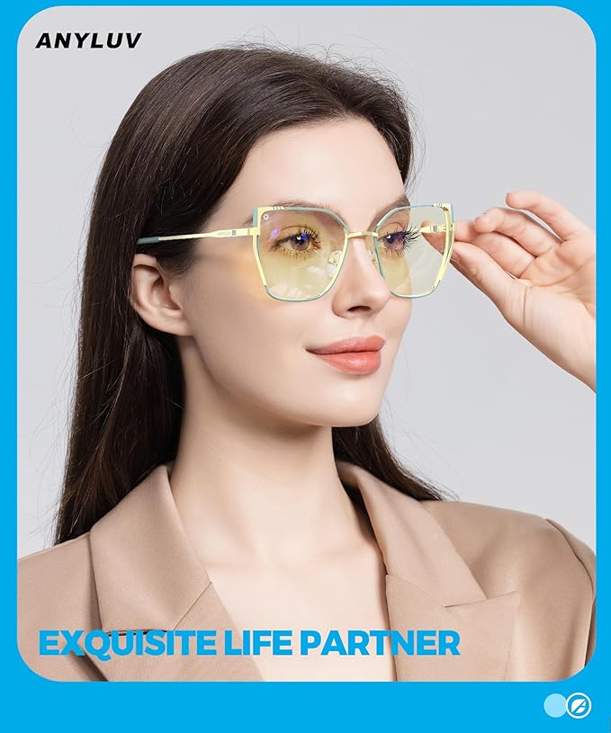 ANYLUV Blue Light Glasses for Woman Men, Womens Blue Light Blocking Glasses Computer Glasses Anti Eyestrain