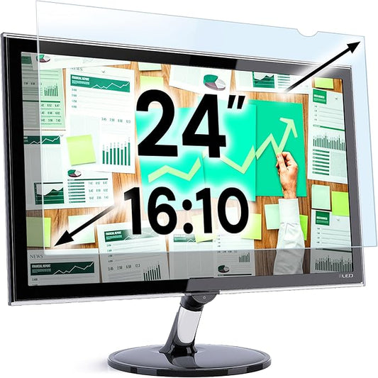 VINTEZ 24 inch Blue Light Blocking Screen Protector Panel for 16:10 Widescreen Computer Monitor and Laptop - PC Anti-UV Eye Protection Filter Film - Anti-Scratch Diagonal Frame Shield [1 Pack]