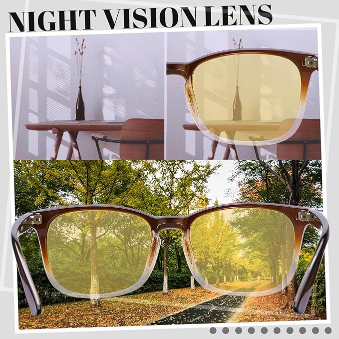 Polarized Sunglasses for Women Men, Night Driving Glasses Anti Glare Yellow Lens UV 400 for Day Night Use