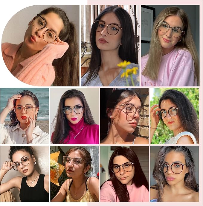 Cyxus Blue Light Glasses for Woman, Stylish Cat Eye Blue Light Blocking Computer Glasses for Working, Laptop and Screen Use