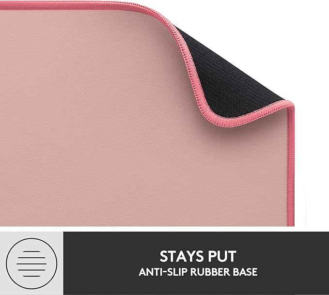 Logitech Desk Mat - Studio Series, Multifunctional Large Desk Pad, Extended Mouse Mat, Office Desk Protector with Anti-Slip Base, Spill-Resistant Durable Design, in Darker Rose