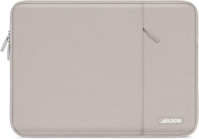 MOSISO Laptop Case 13.3 inch, 13-13.3 inch Laptop Sleeve Compatible with MacBook Air/Pro 13/Pro 14 M5 M4 M3 M2 M1, HP Dell ASUS Lenovo,Polyester Vertical Computer Sleeve Bag with Pocket, Stone Gray