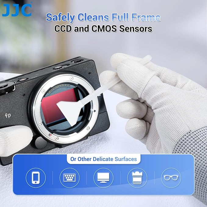 12pcs 24mm Full Frame Sensor Microfiber Cloth Cleaning Swab Cleaning Stick for Reflex & Mirrorless Digital Camera CCD CMOS Disposable Camera Sensor Swab Kit - Image 3