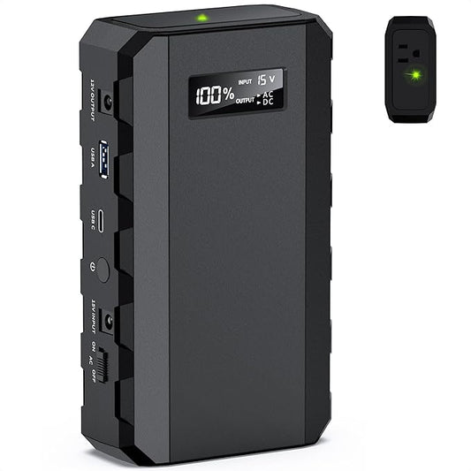 Apowking Power Bank with AC Outlet, 65W Portable Laptop Battery Bank Fast Charging, 88.8Wh 24000mah Power Station for Outdoor Camping PowerBank Travel Home Power Backup