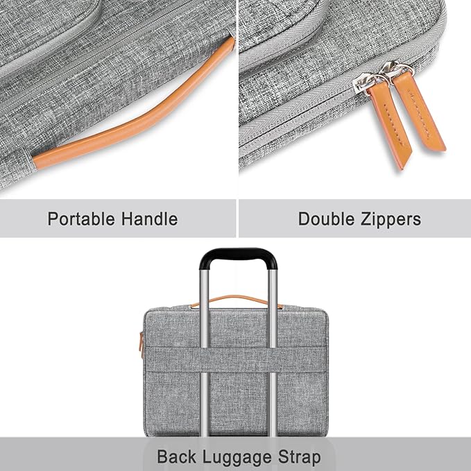 MOSISO 360 Protective Laptop Case 15.6 inch, 15-16 inch Laptop Sleeve Compatible with MacBook Pro 16, HP Acer Dell Lenovo ASUS, Side Open Carrying Computer Bag with 5 Accessory Pockets&Belt, Gray