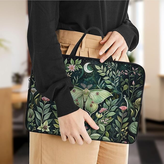 Laptop Sleeve Bag with Handle Computer Protective Soft Cover Case for 14 Inch 13 Inch Laptop,Wildflower Butterfly