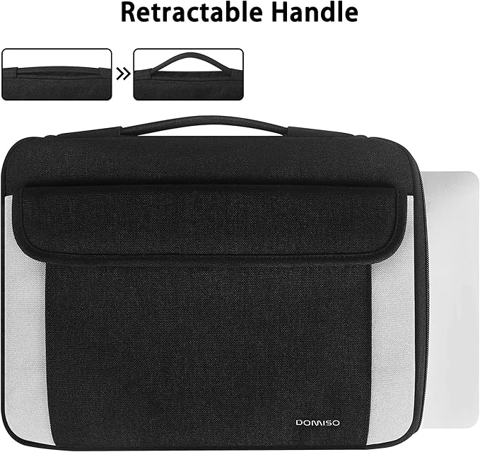 DOMISO 17-17.3 Inch Laptop Sleeve Case,Water-resistant Laptop Protective Case for Dell, HP, Lenovo, Asus, Acer, Alienware,Black