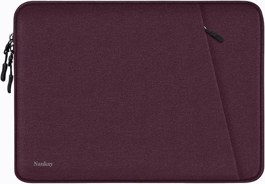 15.6 inch Laptop Sleeve, Shockproof Protective Computer Sleeve Cover with Accessories Pocket, Water Resistant Traveling Carrying Laptop Bag Compatible for MacBook Dell HP Acer Lenovo, Magenta