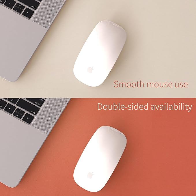 RENMTURE Double-Sided Two-Tone Faux Leather Desk mat Desktop Organization and Accessories Home and Office Large Mouse pad Game and Work (Apricot/Orange, 36"x17")