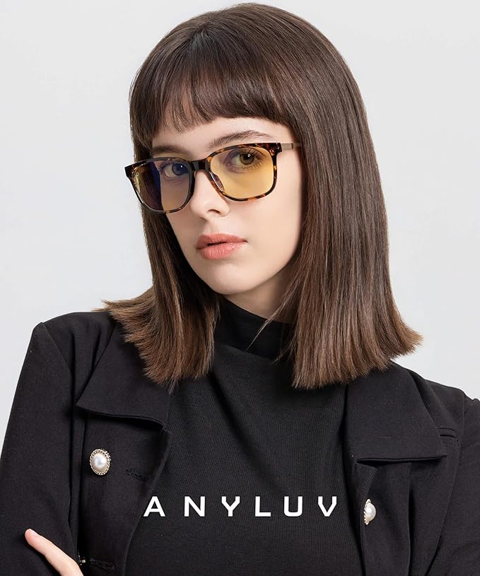 ANYLUV Blue Light Glasses for Men, Lightweight Computer Gaming Glasses, Stylish Anti Eyestrain Blue Light Blocking Men