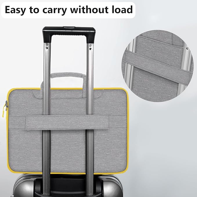 Hseok Laptop Shoulder Bag 13 13.3 14 Inch Case Compatible with MacBook Pro/Neo 14" M5/M4/M3/M2/M1,Mac Air/pro/Neo 13" and Most 13 13.3 14 Notebooks,Spill-Resistant Briefcase,LT Gray & LT Yellow