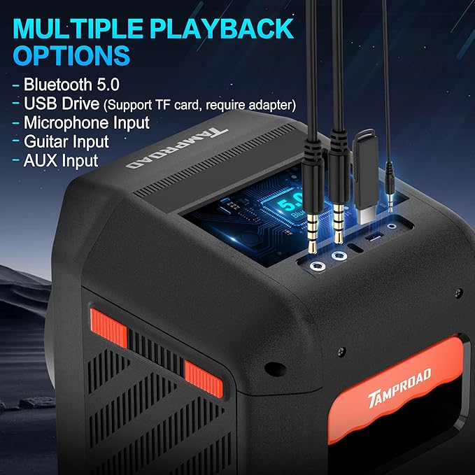 Bluetooth Speaker, 300W Peak Power Wireless Boombox Speakers with Deep Bass, Portable Loud Stereo Sound Large Subwoofer with Led Light Show for Party Outdoor Camping