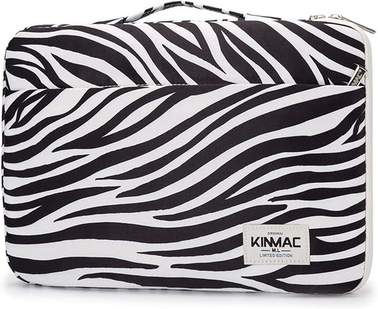 Kinmac 360° Heavy Duty Protective Laptop Computer Sleeve case Bag Cover with Handle for MacBook Pro 14 inch,14 inch-14.4 inch HP Lenovo Dell ASUS Acer Laptop (Zebras)