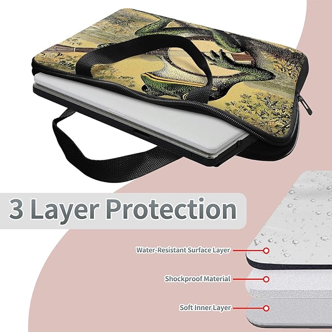 Universal Tablet Laptop Sleeve Case 10 inch, Music Frog Slim Carrying Case Travel Laptop Bag Durable Handbag for 7 to 10-inch Laptops/Notebook/Kids Tablet/ipad/eBook Readers