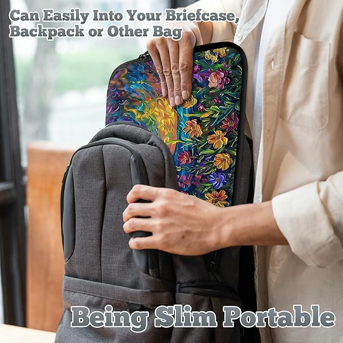 Laptop Sleeve Case Bag 13 inch, Watercolor Garden Flowers Slim Carrying Case Handbag Travel Laptop Bag for 13 inch MacBook Air M3/M2/Pro M2/ 13" iPad Pro/Air M4/M2 2024